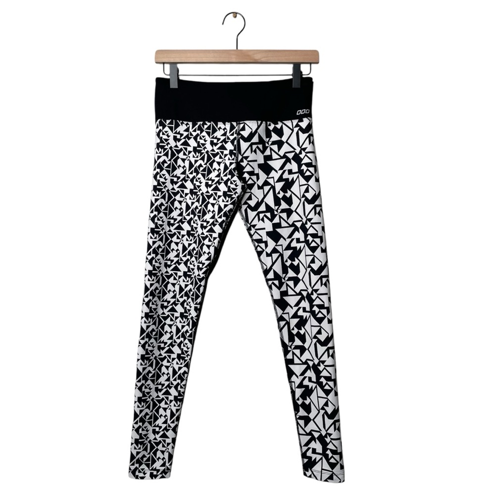 Lorna Jane Leggings Geometric Pattern Black & White Activewear Workout